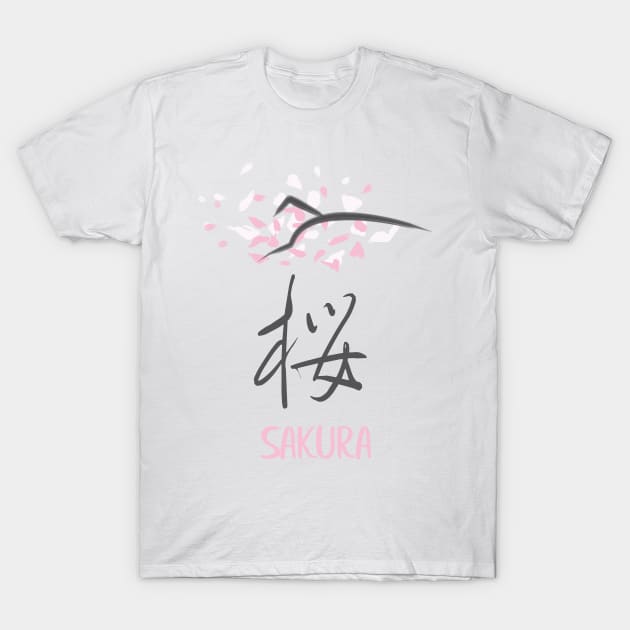 Sakura 'Sakura' Japanese Kanji T-Shirt by My Sakura Shop